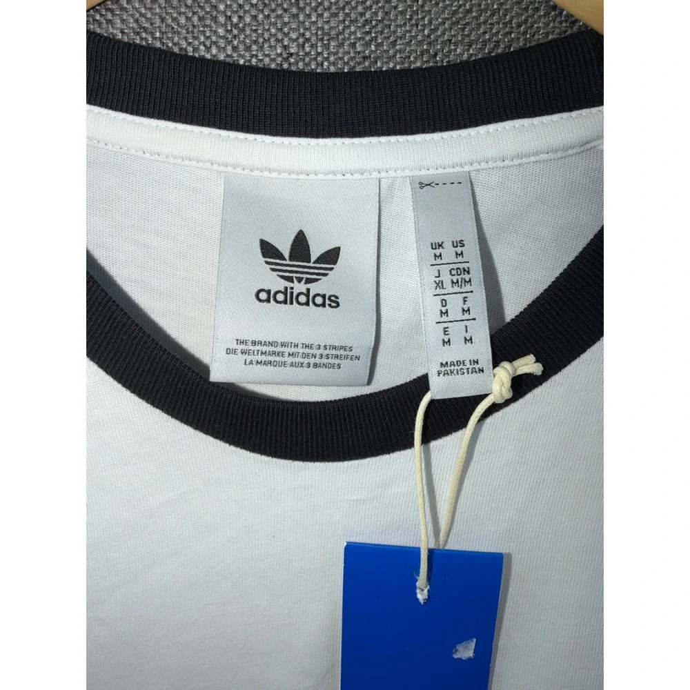 Adidas Originals Mens 3-Stripes Tee White Black Trefoil T-Shirt IA4846 M